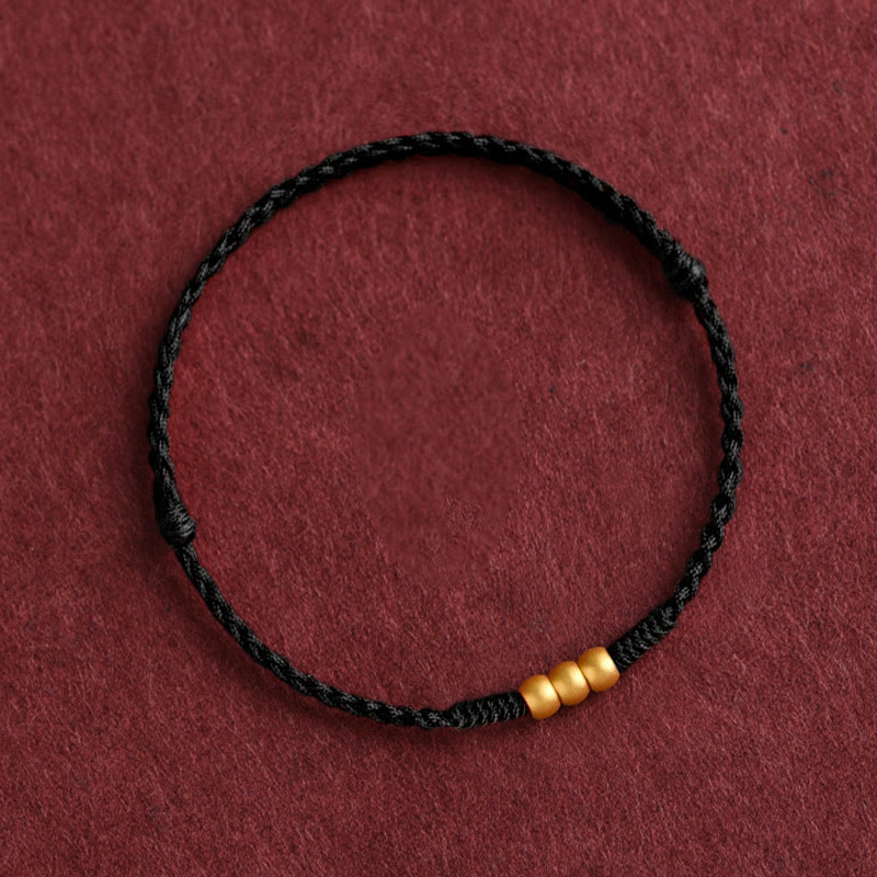 Wear FengShui 999 Gold One Mini Bead Design Handmade Strength Braided Rope Bracelet Anklet