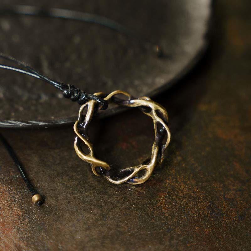 Wear FengShui Vintage Copper Brass Luck Handmade Necklace Pendant