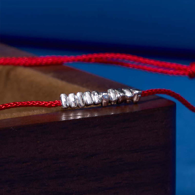 Wear FengShui Handmade 925 Sterling Silver Small Pieces Protection Braided Ultra-Thin Rope Bracelet