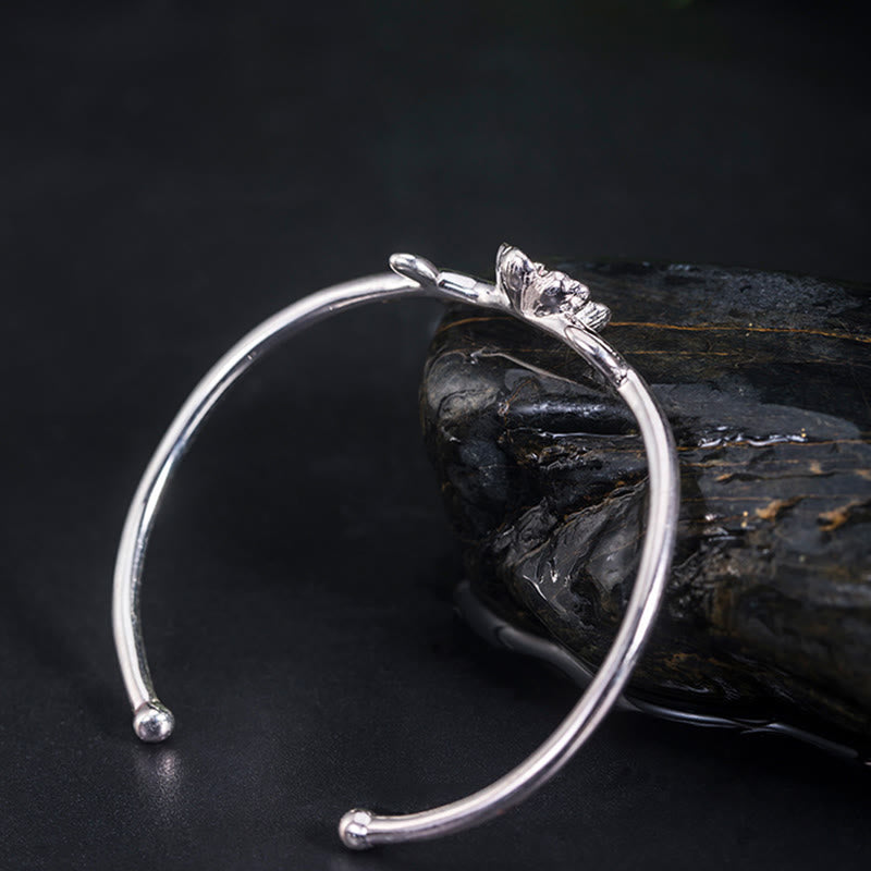 Wear FengShui 925 Sterling Silver Cherry Blossom Luck Bracelet Bangle