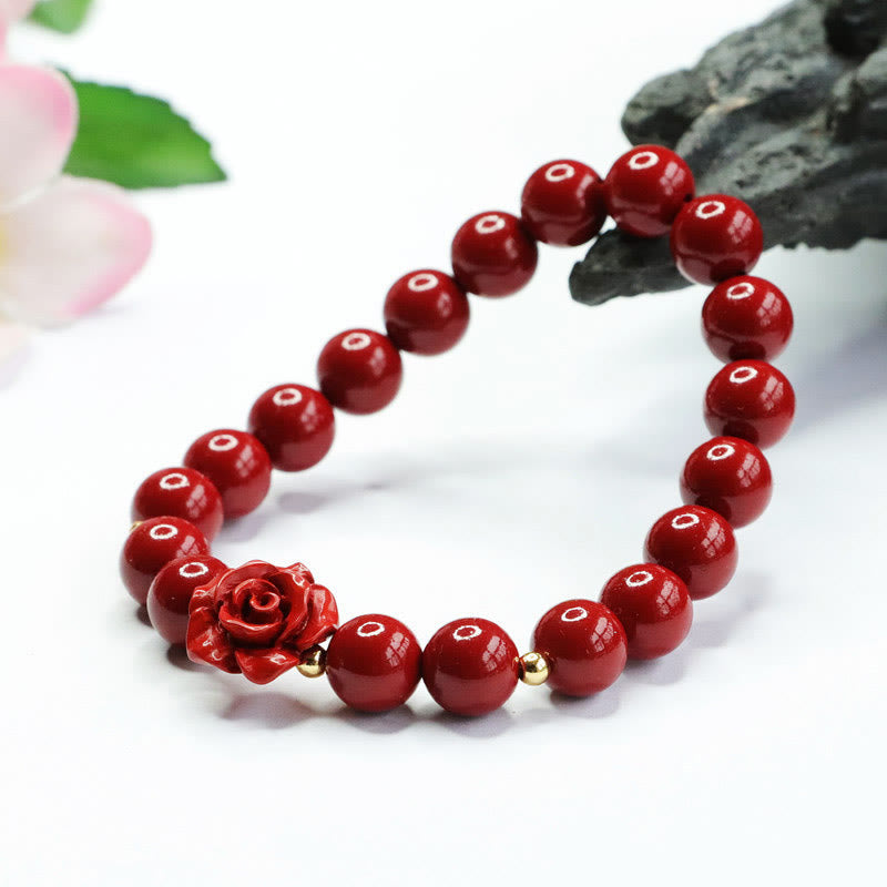 Wear FengShui Cinnabar Rose Calm Bracelet