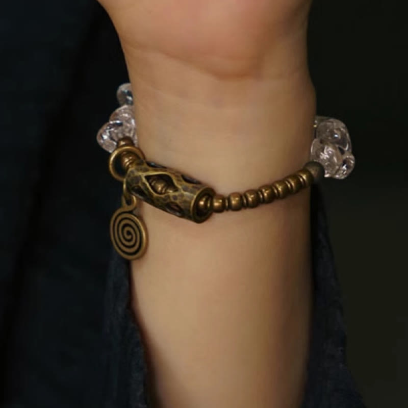 Wear FengShui Irregular White Crystal Copper Clarity Bracelet
