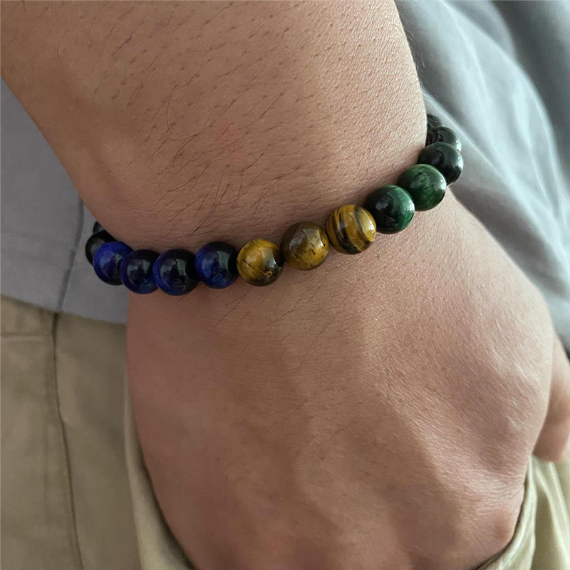 Wear FengShui Blue Tiger Eye Green Tiger Eye Tiger Eye Balance Bracelet
