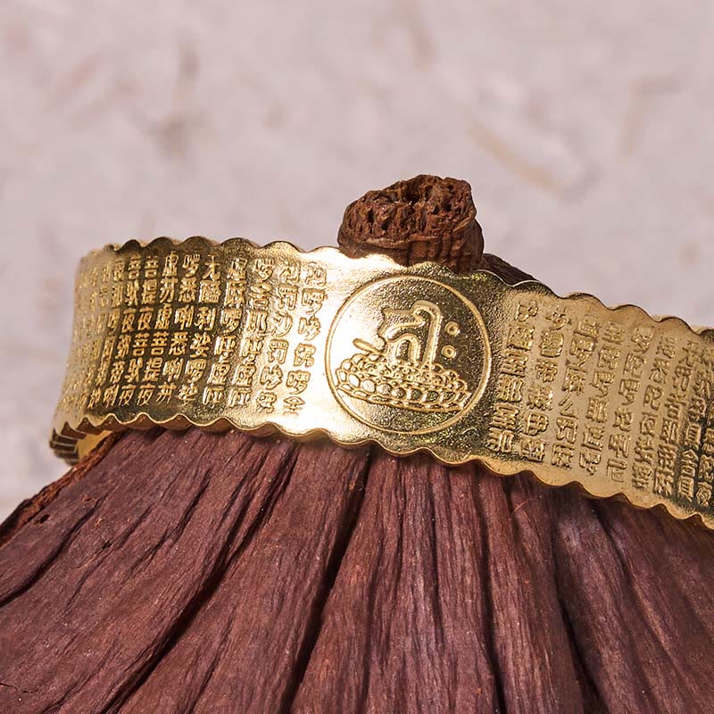 Wear FengShui Great Compassion Mantra Copper Brass Luck Self Care Bracelet Bangle