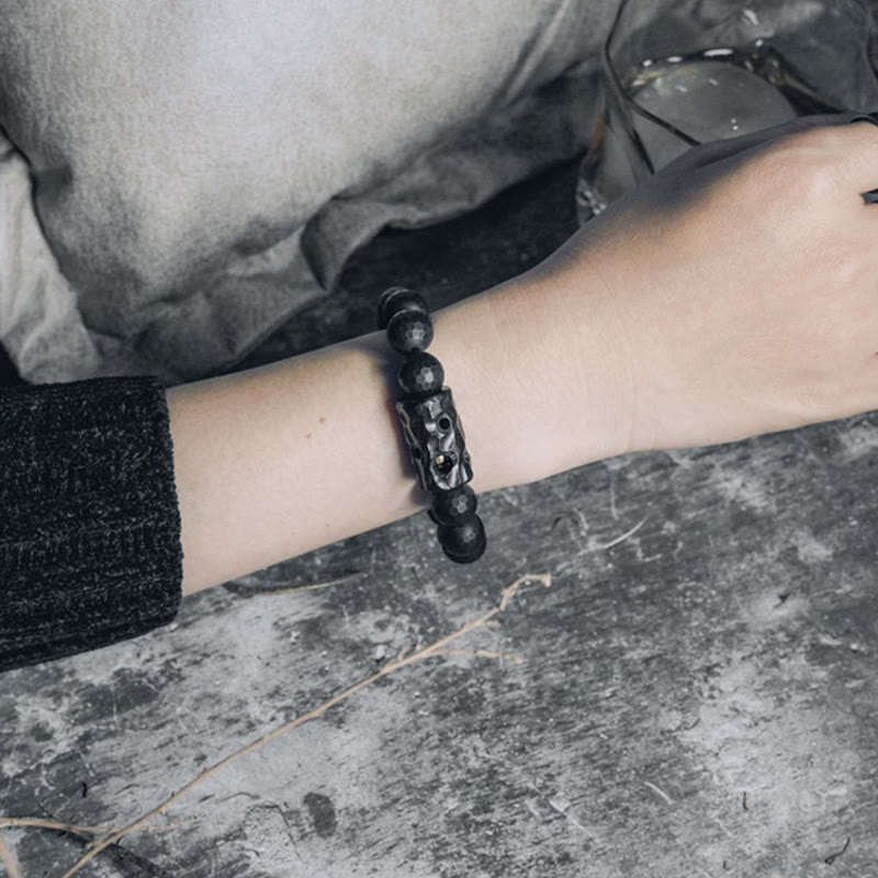 Wear FengShui Matte Frosted Surface Black Onyx Ebony Protection Bracelet