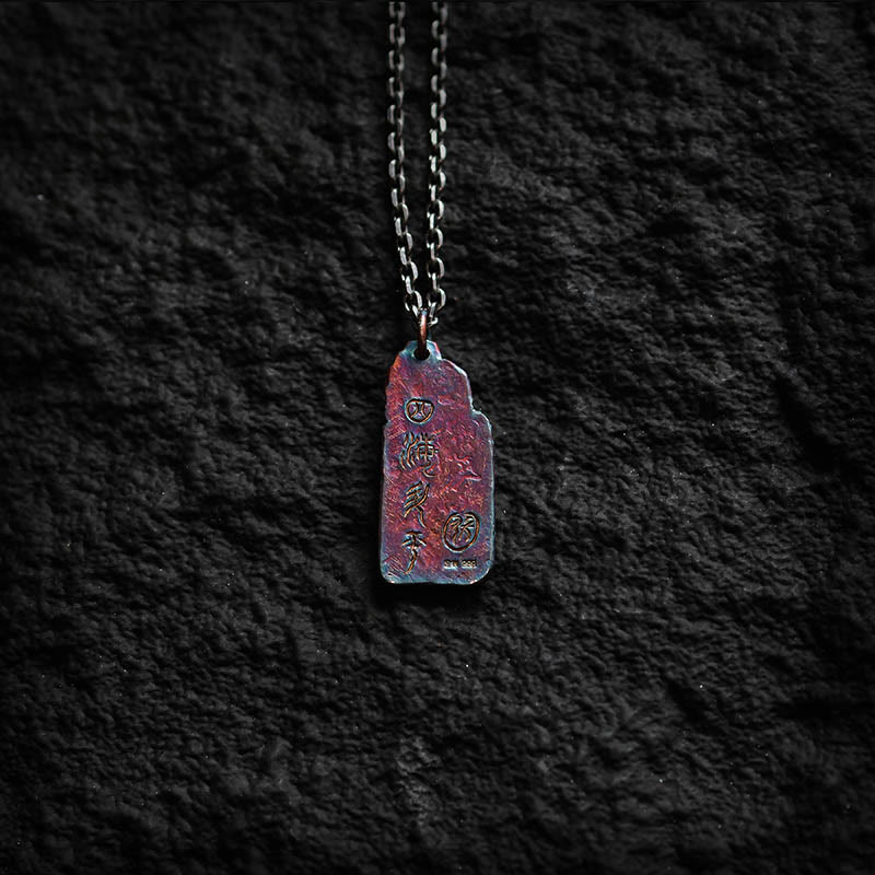 Wear FengShui 999 Sterling Silver 24k Gold Waves Sun Balance Necklace Pendant