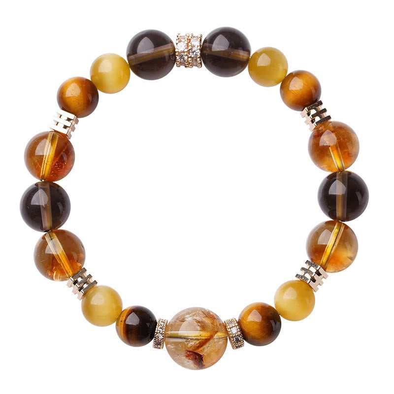Wear FengShui Citrine Topaz Tiger Eye Happiness Bracelet