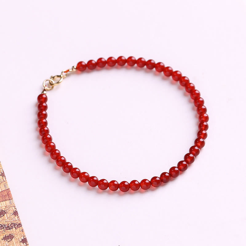 Wear FengShui Small Red Agate Ultra-thin Beads Calm Bracelet