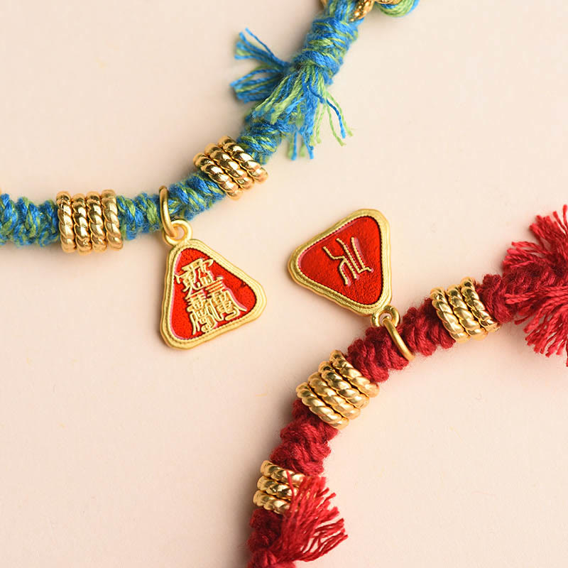 Wear FengShui Tibetan String Zakiram Goddess Of Wealth Flower Tassel Protection Bracelet