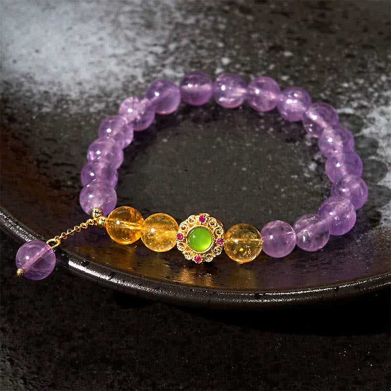Wear FengShui Natural Amethyst Meditation Balance Bracelet