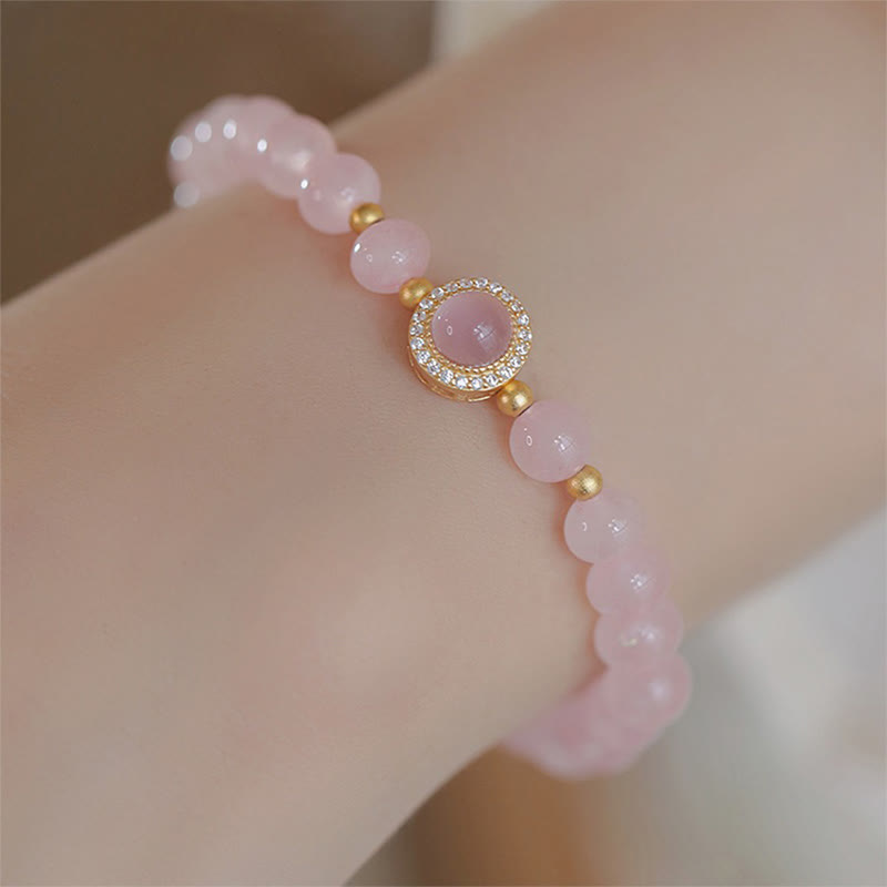Wear FengShui Pink Crystal Pearl Warmth Bracelet