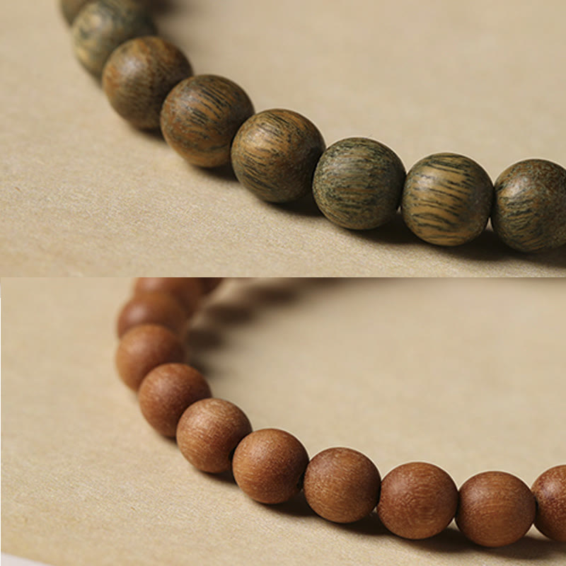 Wear FengShui Green Sandalwood Gold Sandalwood Cute Rabbit Positive Bracelet