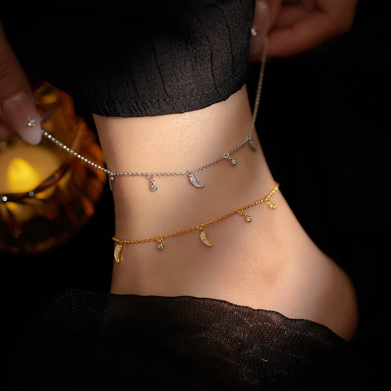 Wear FengShui 925 Sterling Silver Zircon Little Pepper Charm Protection Anklet