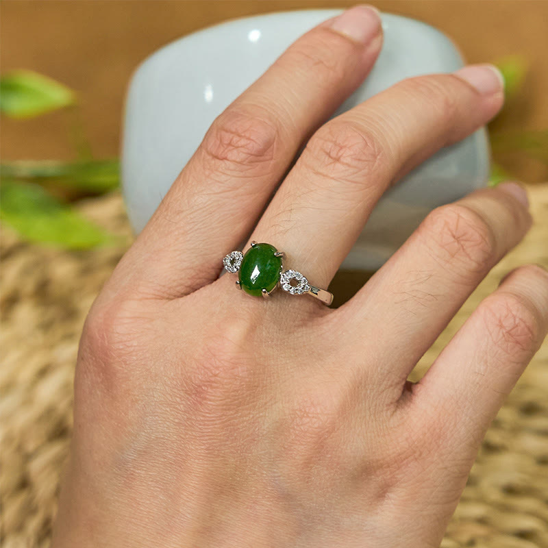 Wear FengShui Natural Jade Adjustable Buckle Prosperity Ring