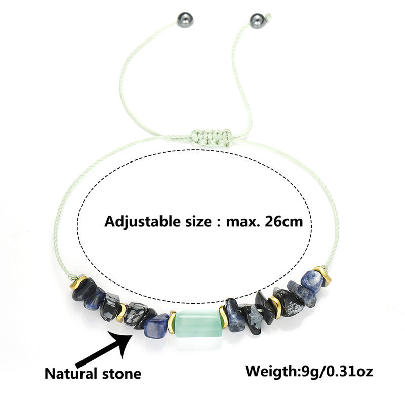 Wear FengShui New Job Green Aventurine Sodalite Snowflake Obsidian Energy Bracelet