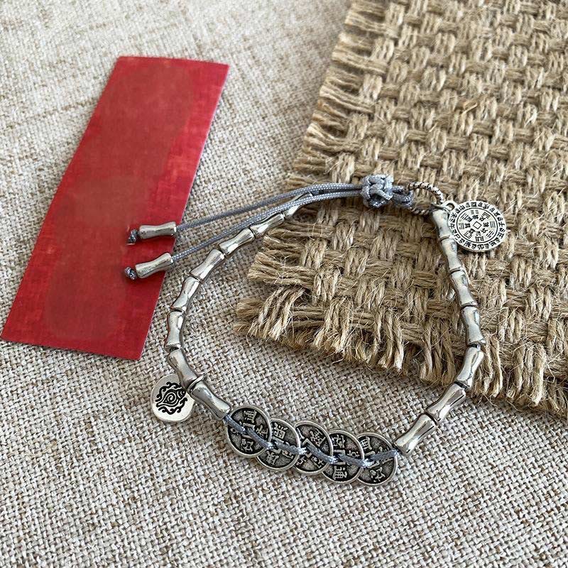 Wear FengShui Five Emperor Coins Mountain Ghosts Spend Money Bracelet