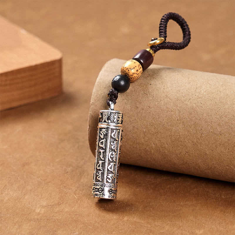 Wear FengShui Tibetan Om Mani Padme Hum Shurangama Mantra Vajra Pattern Copper Purity Key Chain