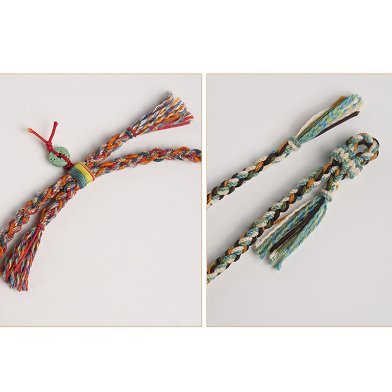Wear FengShui Dragon Boat Festival Colorful Rope Lava Rock Fu Character Rice Dumplings Luck Braided Bracelet