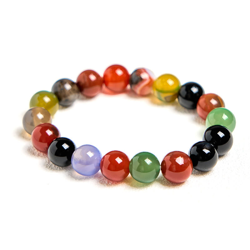 Wear FengShui Natural Colorful Chalcedony Agate Harmony Bracelet
