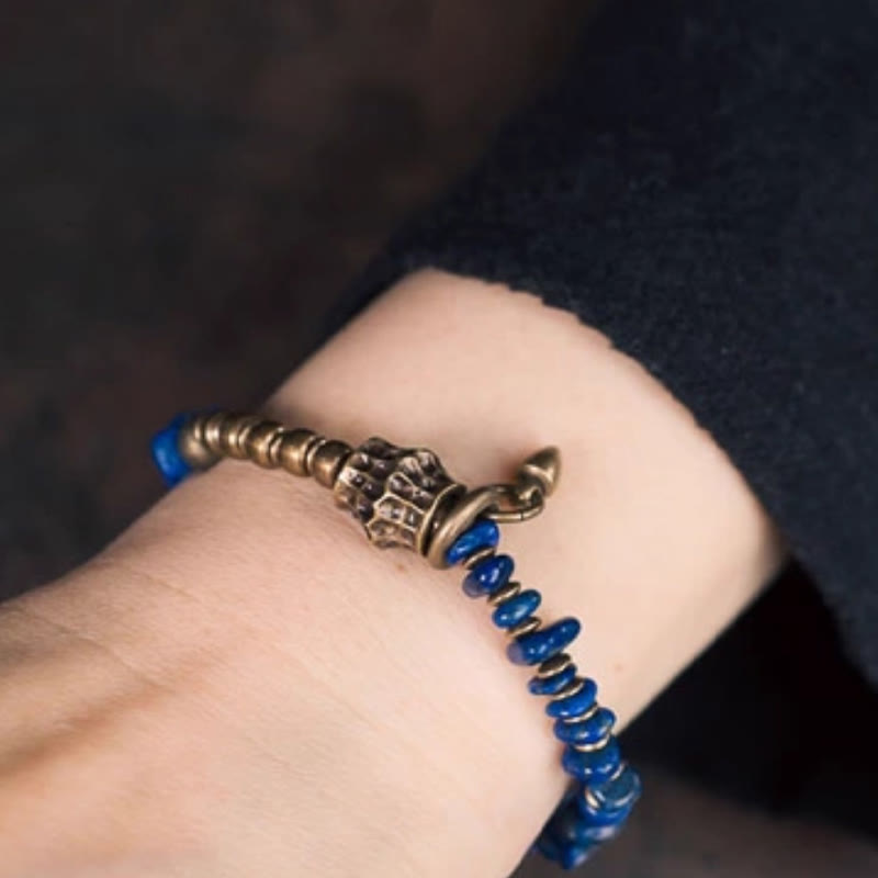 Wear FengShui Vintage Irregular Shape Design Lazurite Positive Bracelet
