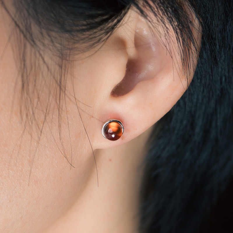 Wear FengShui 925 Sterling Silver Garnet Protection Earrings