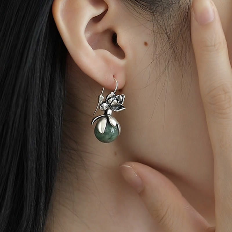 Wear FengShui Lotus Round Bead Copper Enlightenment Earrings