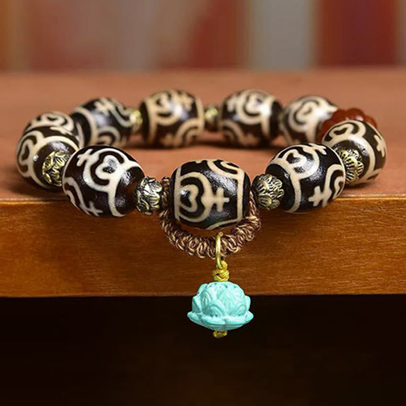 Wear FengShui Tibetan Lightning Treasure Vase Dzi Bead The Lord of the Corpse Forest Power Bracelet