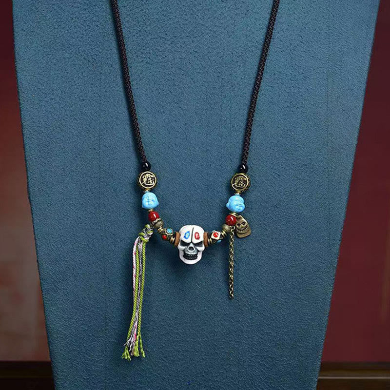 Wear FengShui Tibetan Skull The Lord Of The Corpse Forest Keep Away Evil Spirits Necklace Pendant