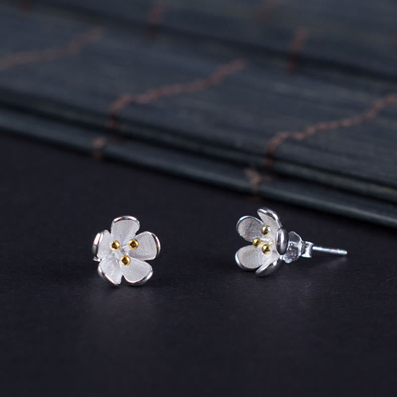 Wear FengShui 925 Sterling Silver Golden Stamens Balance Earrings