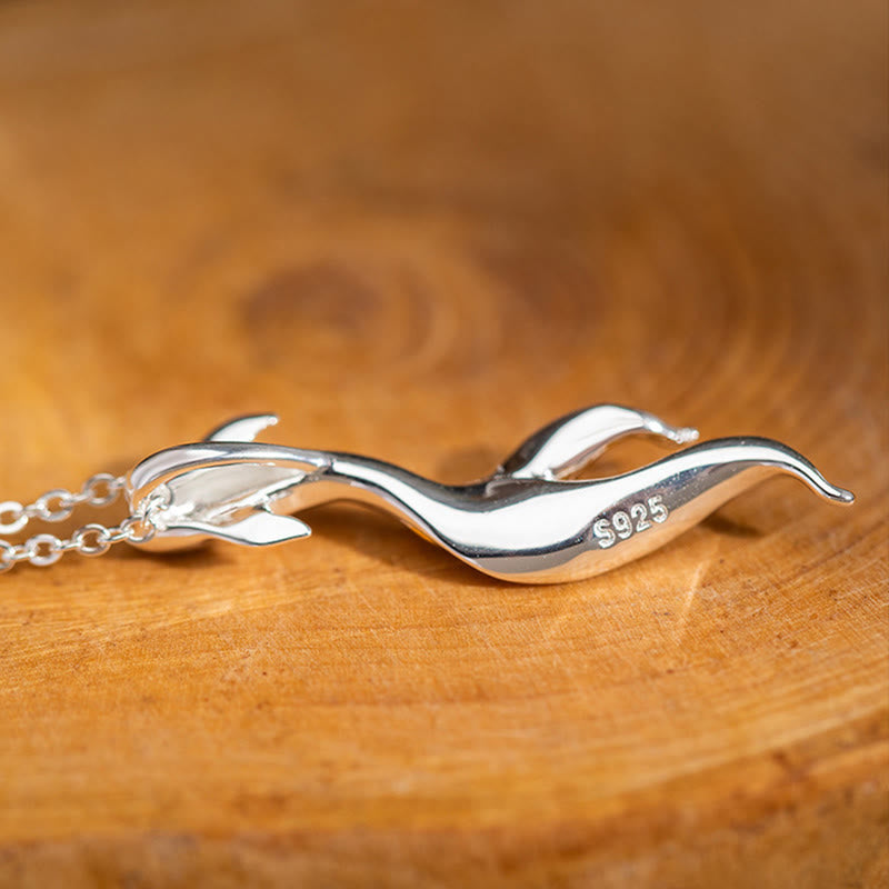 Wear FengShui 925 Sterling Silver Golden Koi Fish Luck Necklace Pendant