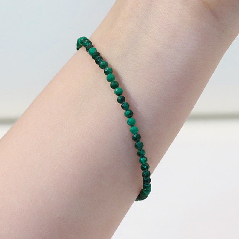 Wear FengShui 3mm Natural Malachite Ultra-thin Beads Anti-anxiety Bracelet