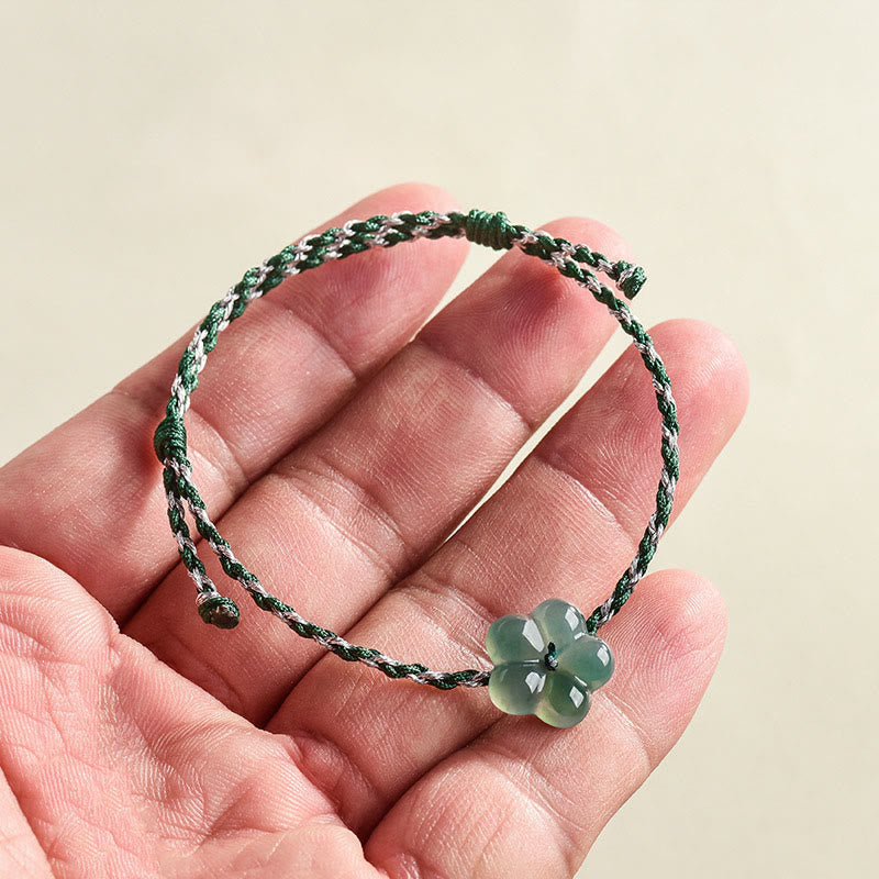 Wear FengShui Natural Flower Jade Hand-Woven Prosperity Bracelet