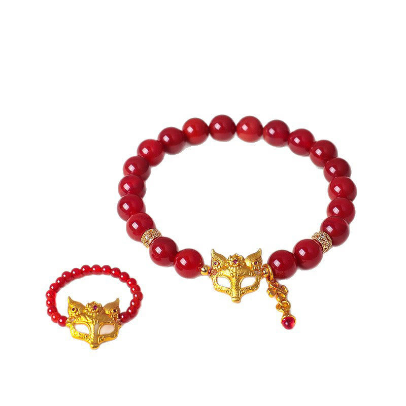 Wear FengShui Nine Tailed Fox South Red Agate Success Bracelet