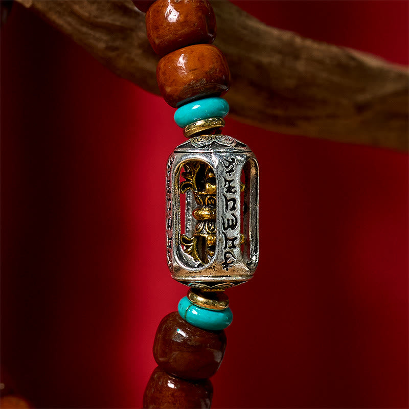 Wear FengShui Bone Beads Vajra Three-eyed Dzi Bead Luck Bracelet