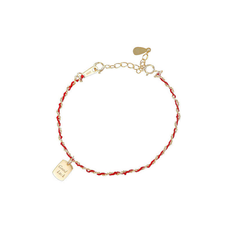 Wear FengShui 925 Sterling Silver Red String Good Luck Bracelet