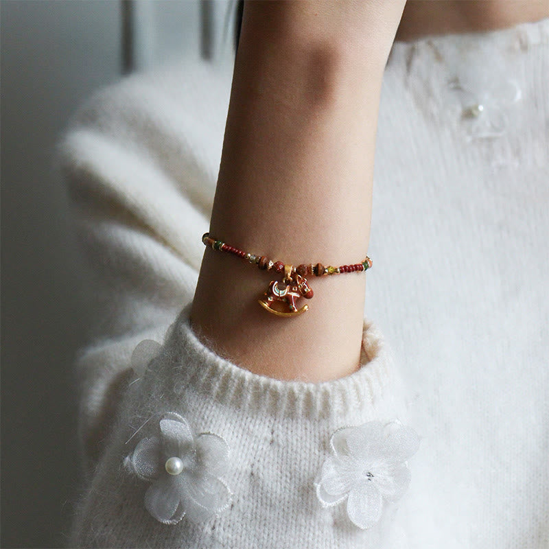Wear FengShui Year Of The Horse Oil Dripping Copper Various Beeds Grace Bracelet