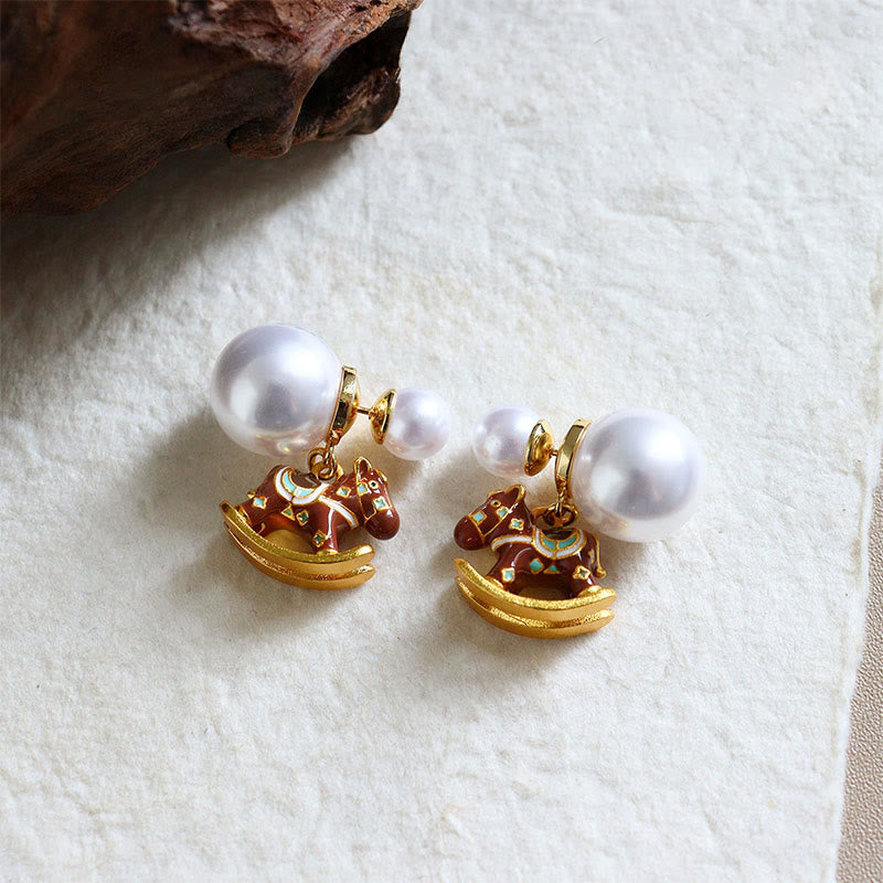 Wear FengShui Year Of The Horse Copper Pearl Balance Earrings