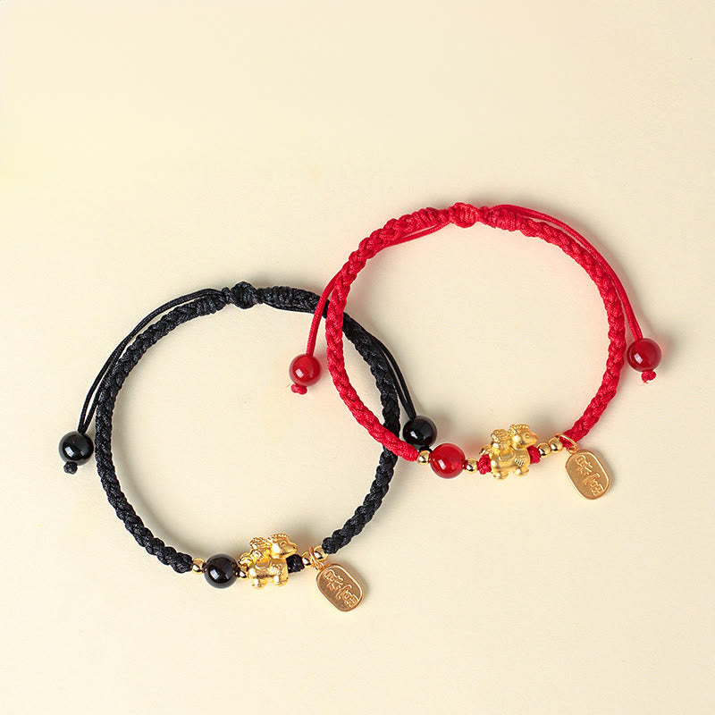 Wear FengShui 999 Sterling Silver Year Of The Horse Peaceful And Rich Success String Bracelet