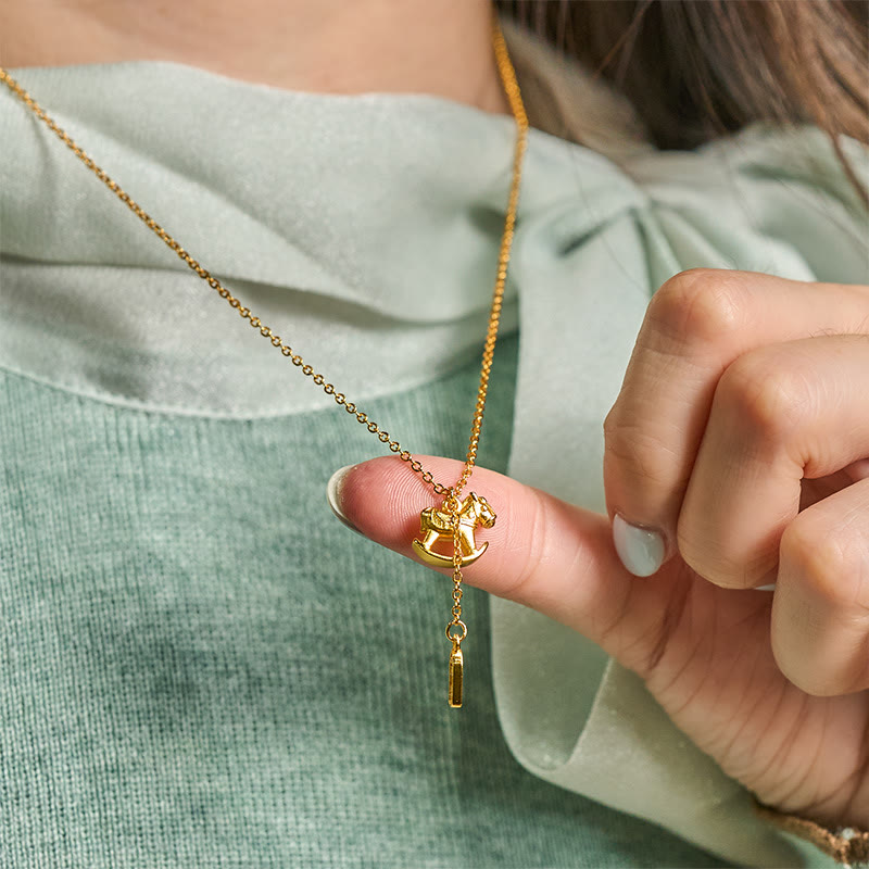 Wear FengShui Year Of The Horse 24k Gold Plated Copper Peaceful Necklace Pendant