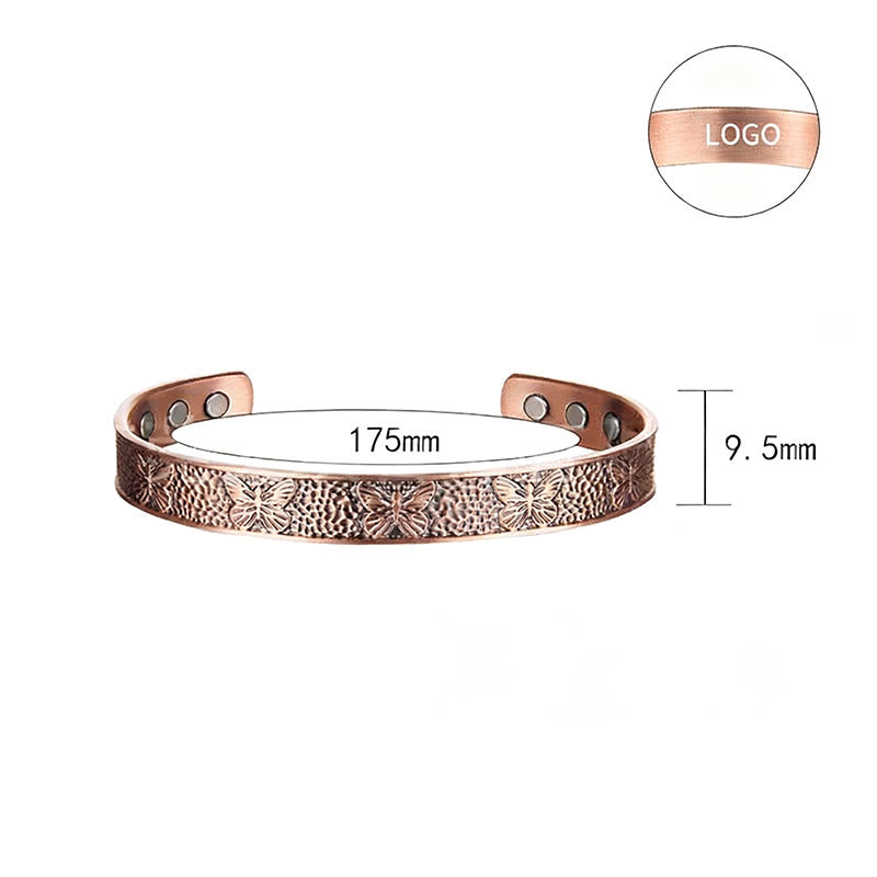 Wear FengShui Copper Open Butterfly Balance Self Care Adjustable Cuff Bracelet Bangle