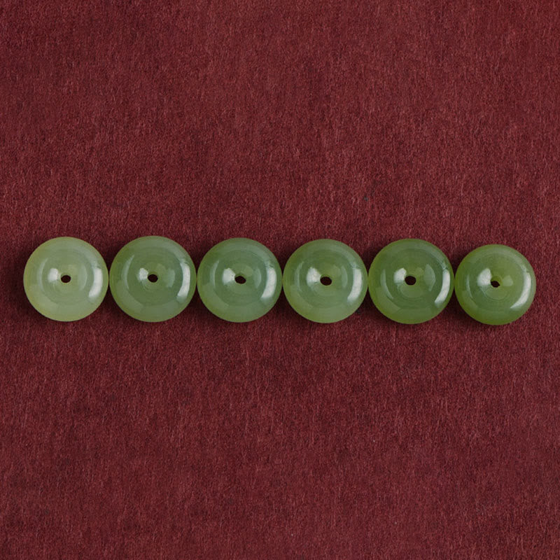 Wear FengShui Natural Hetian Jade Peace Buckle String Abundance Bracelet Anklet