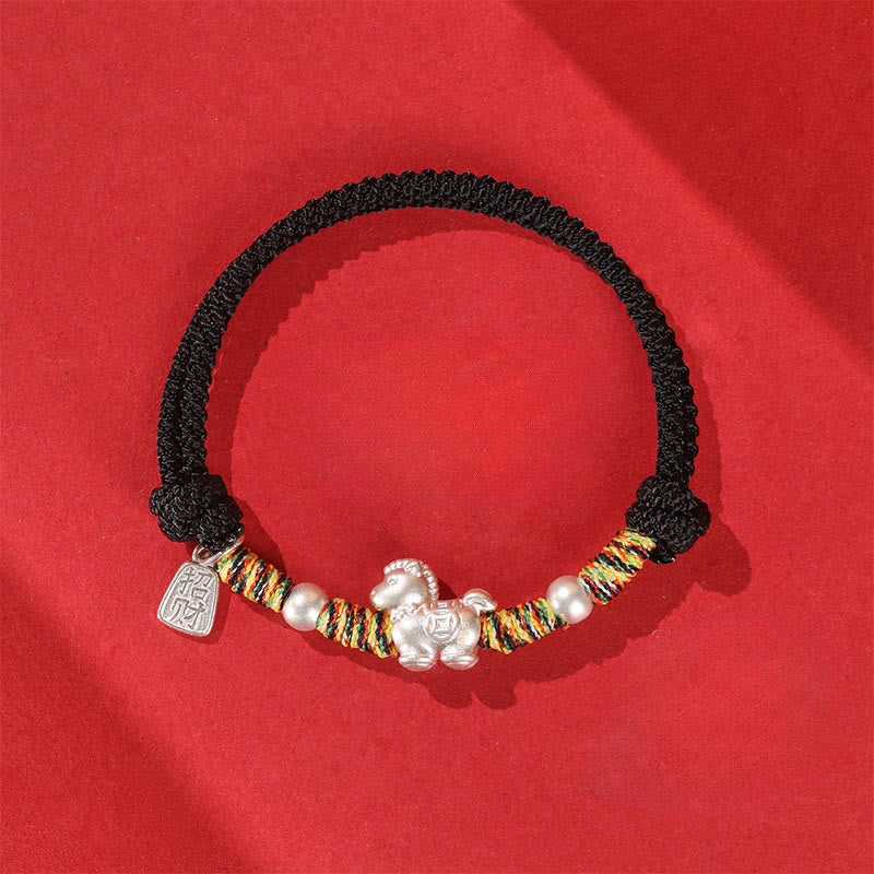 Wear FengShui 999 Sterling Silver Year Of The Horse Freedom Manually Made String Bracelet