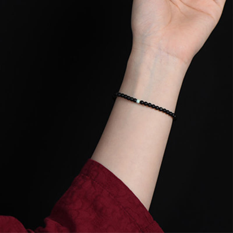 Wear FengShui Black Obsidian Turquoise Strength Fulfilment Bracelet
