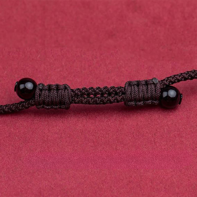 Wear FengShui Year Of The Horse Chinese Zodiac Engraved Design Cinnabar Blessing Rope Necklace Pendants