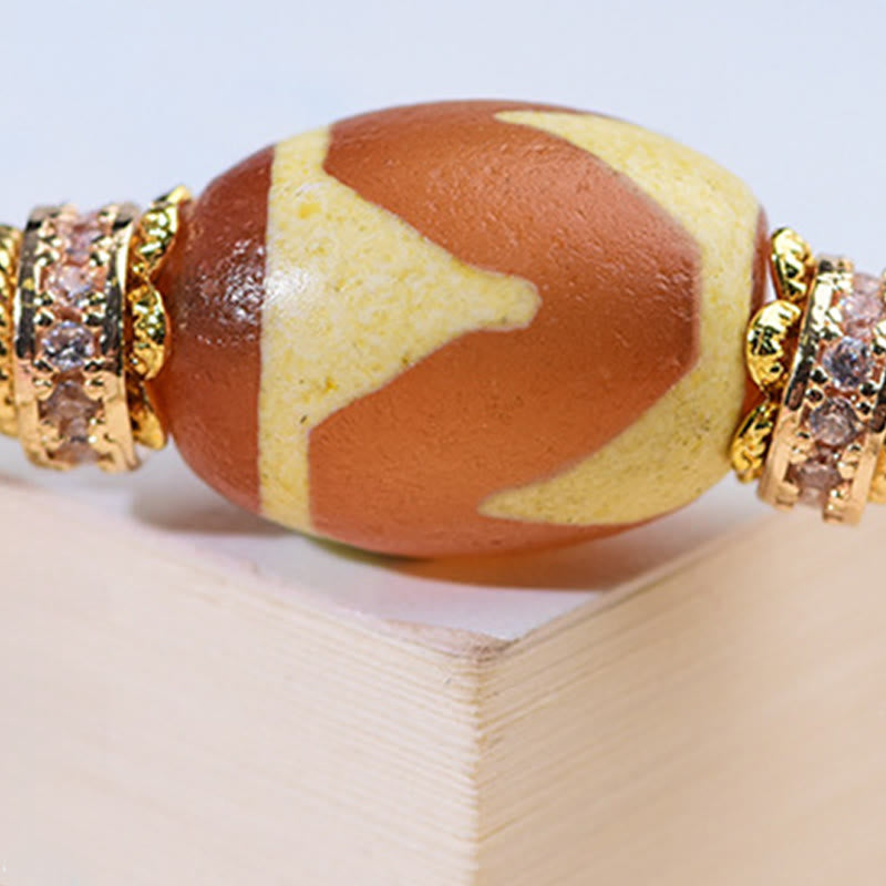 Wear FengShui Liuli Glass Dzi Beads Blessings Bracelet