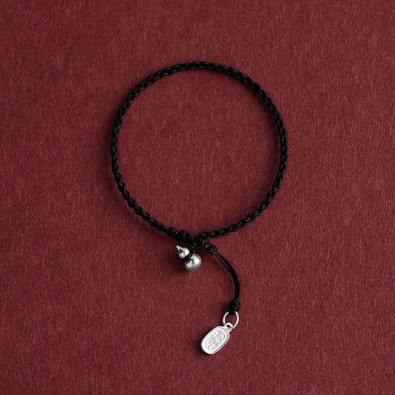 Wear FengShui 925 Sterling Silver Gourd Lucky Fortune Charm String Connection Bracelet