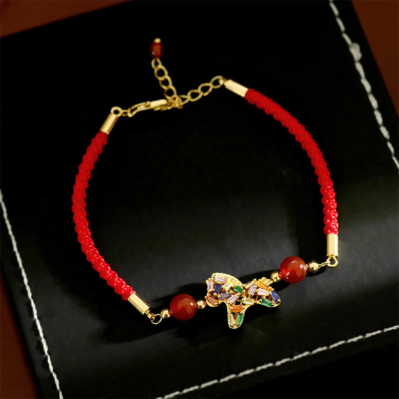 Wear FengShui Year Of The Horse Copper Red Agate Balance Bracelet