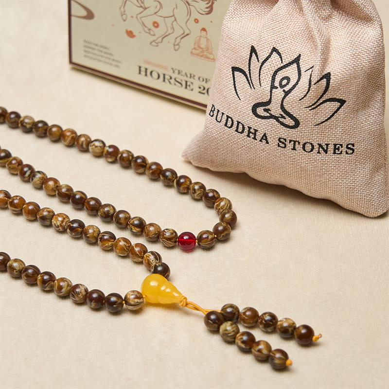 Wear FengShui 108 Beads Multicolored Amber Gourd Charm Mala