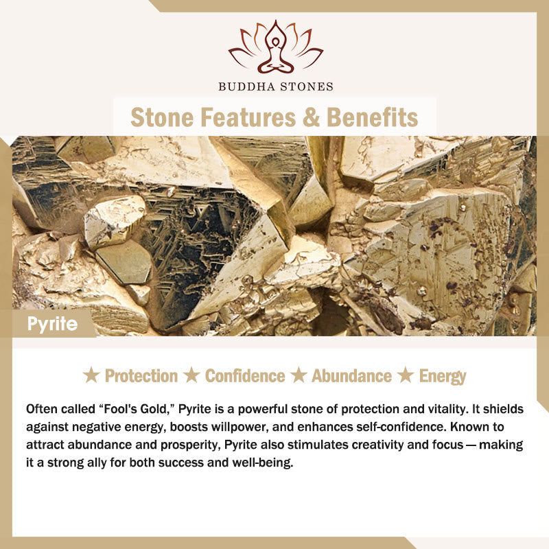 Wear FengShui Pyrite Round Beads Confidence Abundance Bracelet