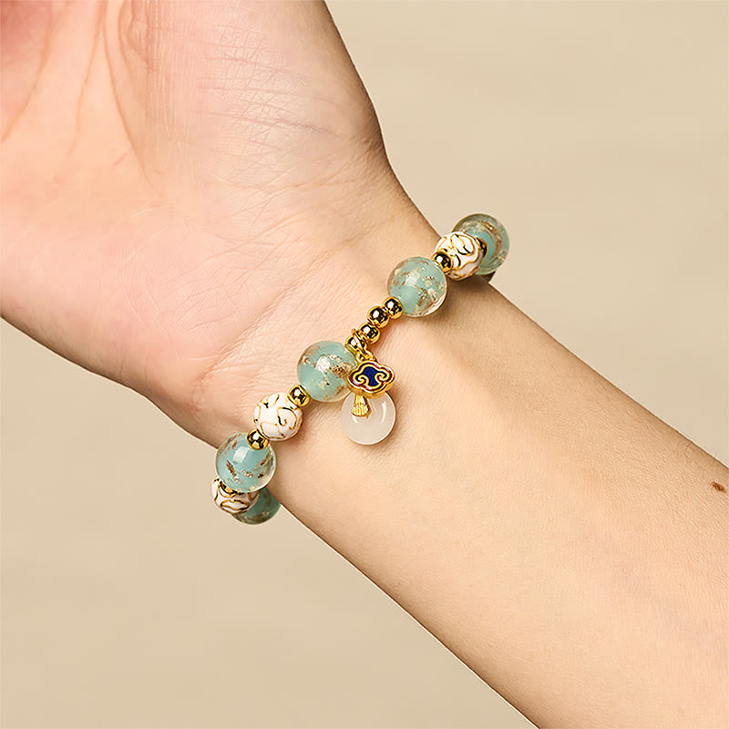 Wear FengShui Blue Liuli Glass Blessings Bracelet